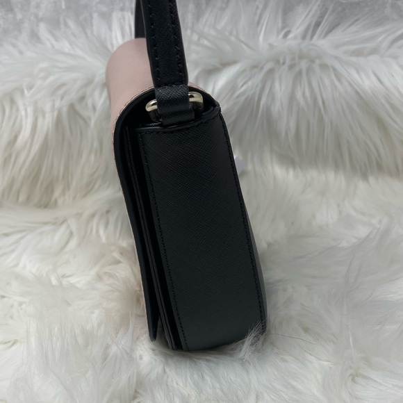 KATE SPADE NEW YORK LAUREL WAY LARGE CARSEN BLACK & PINK CROSSBODY LEATHER BAG - Picture 12 of 12
